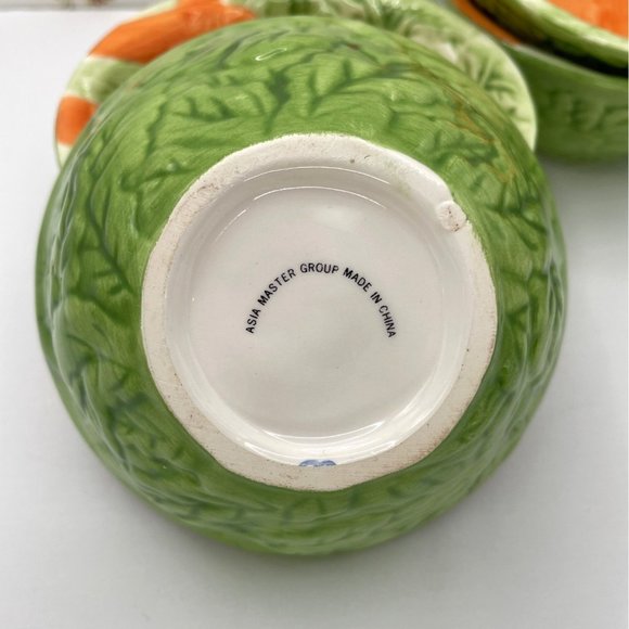 Springtime Serving Dessert/Berry Bowls with Carrot Motif, Easter Serving Decor - Picture 8 of 11